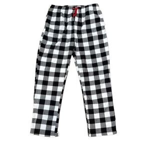 Columbia Men's Buffalo Check Black and White Fleece Pajama Pants Size Medium